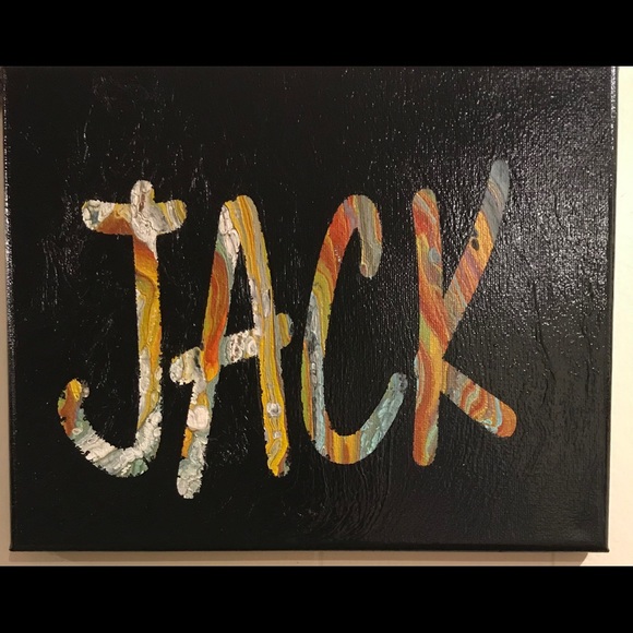 Custom  Name Acrylic Flow Art Canvas - Picture 5 of 5